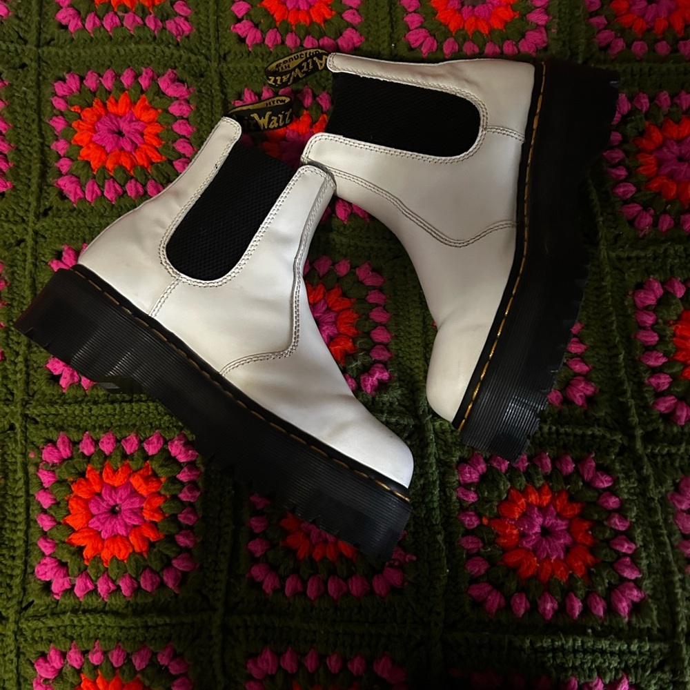Dr. Martens White Ankle Boots